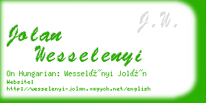 jolan wesselenyi business card